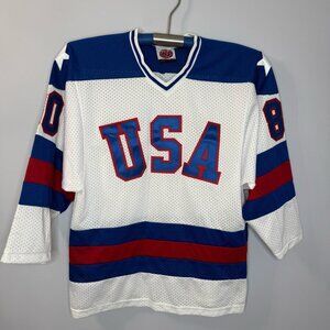 K1 1980 On Ice Team USA 80 White Pro Style Jersey Hockey Miracle Men’s S